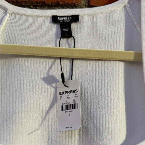 NEW WITH TAG Express Body Contour White Ribbed Dress - Picture 2 of 5